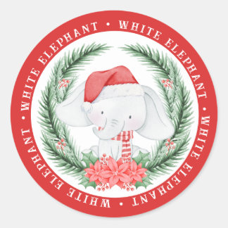 Adesivo Natal de Elefante Branco