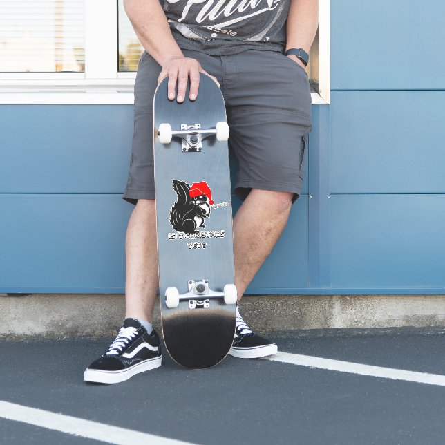 Adesivo natal de esquilo, já é Natal? (Patinador)