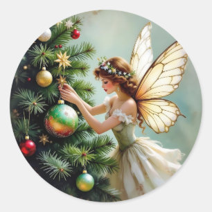 Adesivo Natal de Fada Vintage Encantado
