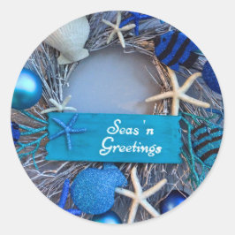 Adesivo Natal de Férias de Seashell nas Costas Tropicais