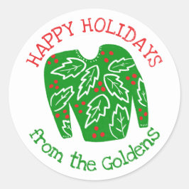 Adesivo Natal de Férias PERSONALIZADAS Ugly Sweater