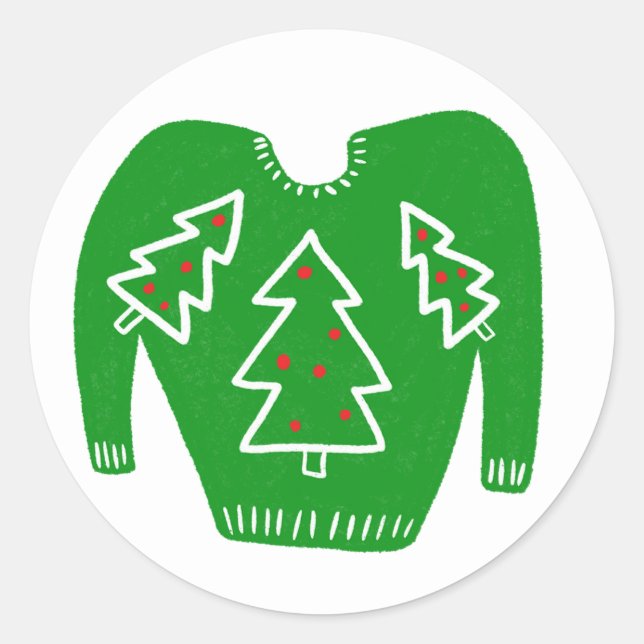 Adesivo Natal de Férias PERSONALIZADAS Ugly Sweater (Frente)