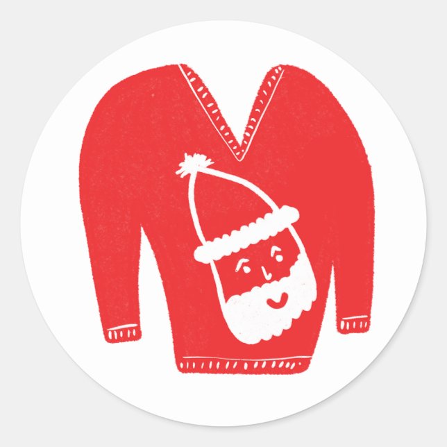 Adesivo Natal de Férias PERSONALIZADAS Ugly Sweater (Frente)
