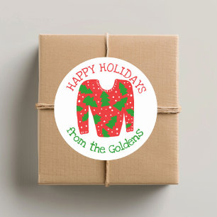 Adesivo Natal de Férias PERSONALIZADAS Ugly Sweater