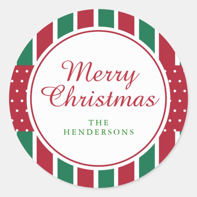 Adesivo Natal de Férias Vermelhas e Verdes (Frente)