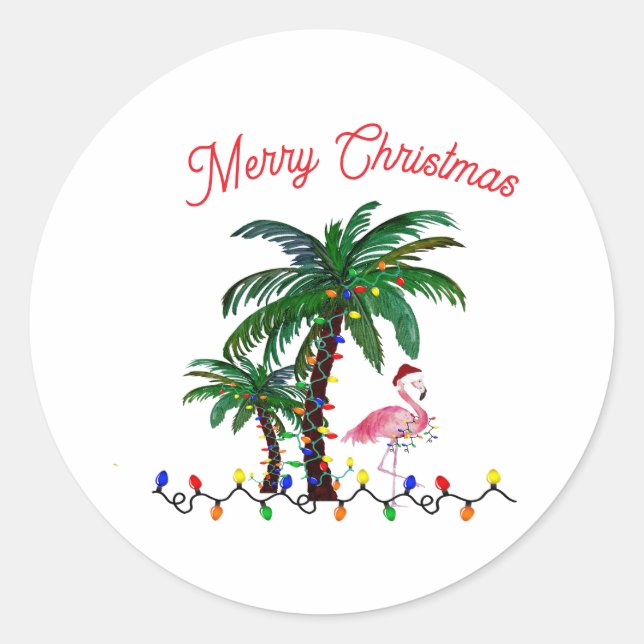 Adesivo Natal de Flamingo (Frente)