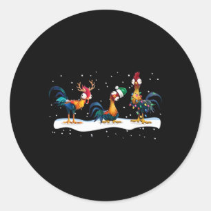 Adesivo Natal de Frango Hei Hei - Uni, Preto, Manga Curta