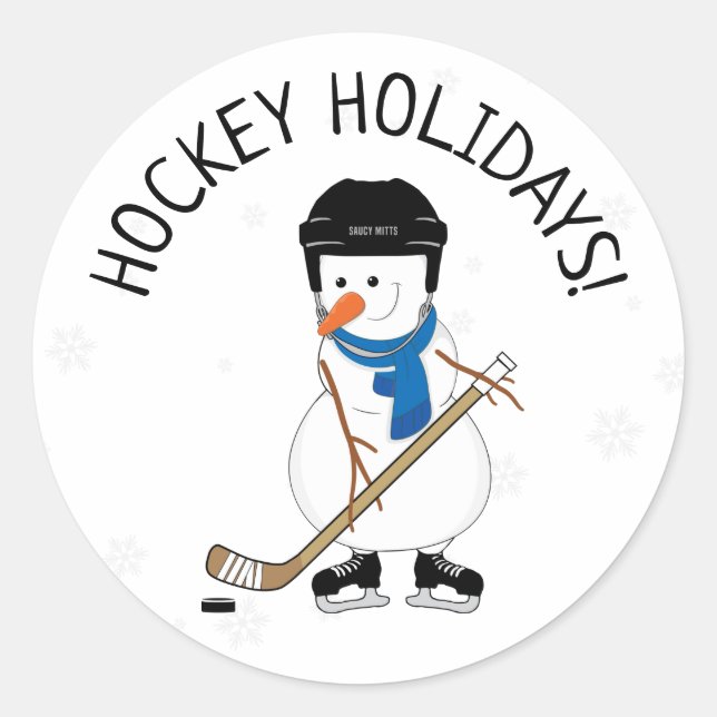 Adesivo Natal de Hockey Holiday Snowman (Frente)
