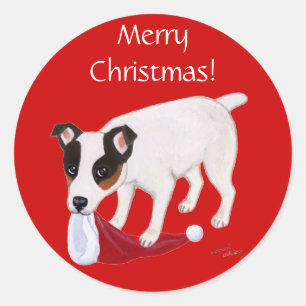 Adesivo Natal de Jack Russell Terrier