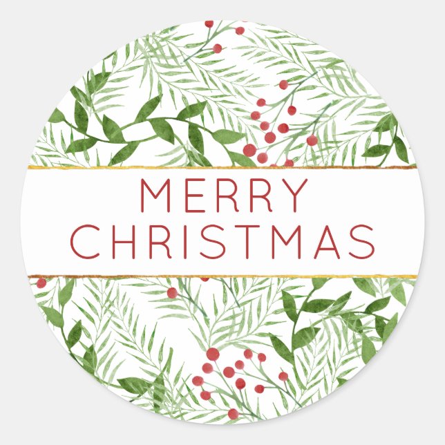 Adesivo NATAL DE MERCADO Moderno deixa férias de Berries (Frente)