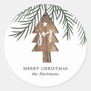 Adesivo Natal de Ornaço da Árvore de Madeira Elegante ru
