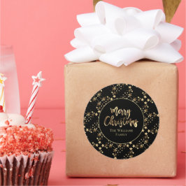 Adesivo Natal de padrão para estrelas de aparência Dourada