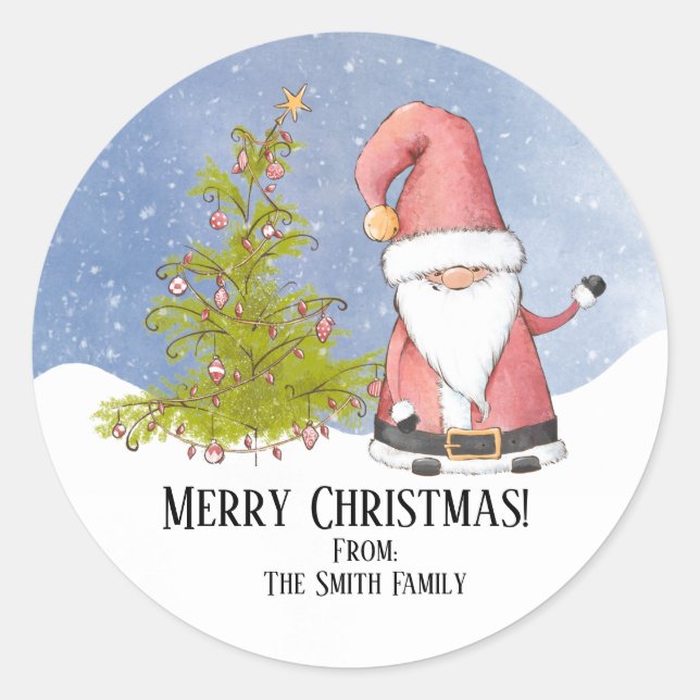 Adesivo Natal de Papai Noel Personalizado (Frente)