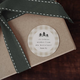 Adesivo Natal de pinheiro de Xadrez minimalista neutro