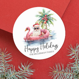 Adesivo Natal de Praia Papai Noel Boas Festas