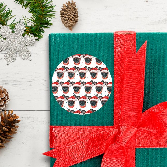 Adesivo Natal de Raça de Cachorro de Bruxelas Griffon (Criador carregado)