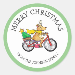 Adesivo Natal de Rena Personalizado