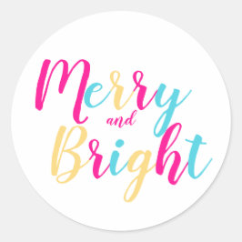 Adesivo Natal de Script Colorido feliz e Brilho