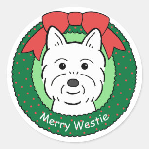 Adesivo Natal de Westie
