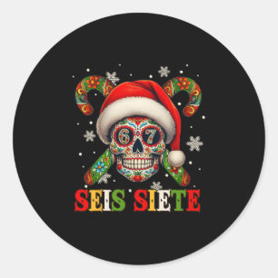 Adesivo Natal Dia De Los Muertos Açúcar Crânio Seis Sete