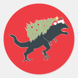 Adesivo Natal Dinossauro Divertido e Festivo