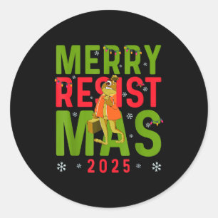 Adesivo Natal Divertido Feliz Resistmas 2025 Portland Frog