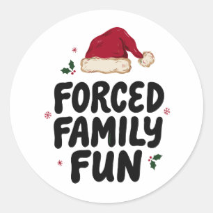 Adesivo Natal Divertido Forçado Família Chapéu do Papai No