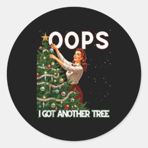 Adesivo Natal Divertido Retro Oops Eu Tenho Outra Árvore