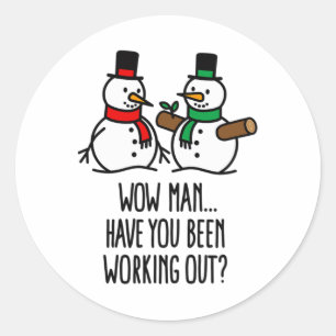 Adesivo Natal Divertido Treino de Musculação no Ginásio Sn