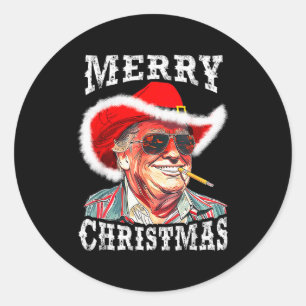 Adesivo Natal Divertido Trump Caubói Correspondência
