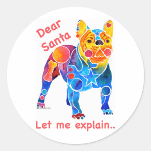 Adesivo Natal do buldogue francês