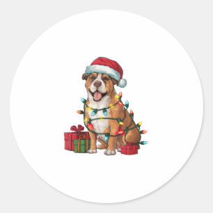 Adesivo Natal do Cachorro do Cachorro de Santa Hat
