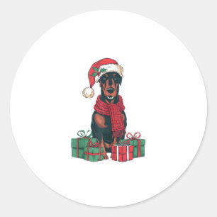 Adesivo Natal do cachorro do Doberman do Santa Hat Lightin