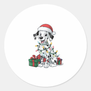 Adesivo Natal do Cão Dalmático do Santa Hat