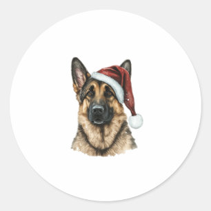 Adesivo Natal do Cão do Pai Natal german shepherd