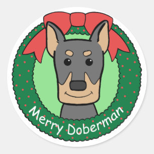 Adesivo Natal do Doberman