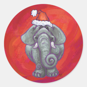 Adesivo Natal do elefante no vermelho