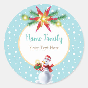 Adesivo Natal do feriado de inverno & boneco de neve do