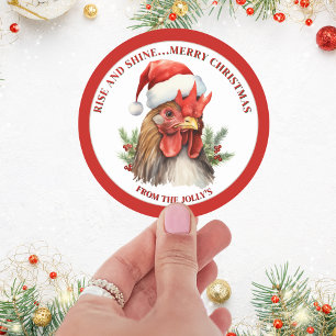 Adesivo Natal do galo de temas de Fazenda personalizado