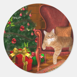 Adesivo Natal do gato