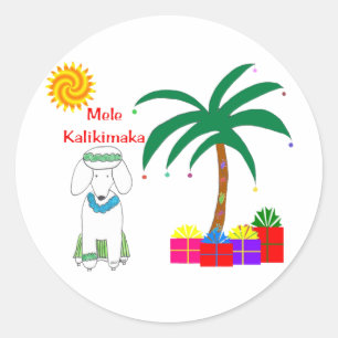 Adesivo Natal do Hawaiian da caniche
