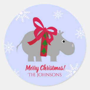 Adesivo Natal do Hipopótamo Hippopotamus