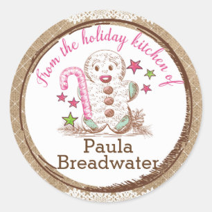 Adesivo Natal do homem de pão-de-espécie da cozinha de