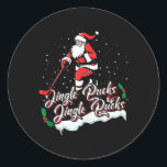 Adesivo Natal do jogador de hóquei no gelo do papai noel<br><div class="desc">Jogador de Hóquei no Gelo do Xmas Desportivo do Hóquei de Natal</div>