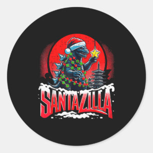 Adesivo Natal do Kaiju Santazilla Monstro Japonês Dinossa