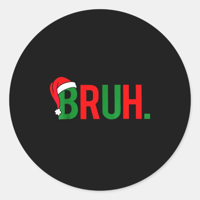 Adesivo Natal do Meme Bruh  (Frente)