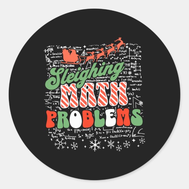 Adesivo Natal do professor de matemática com problemas de  (Frente)