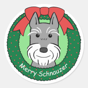 Adesivo Natal do Schnauzer gigante