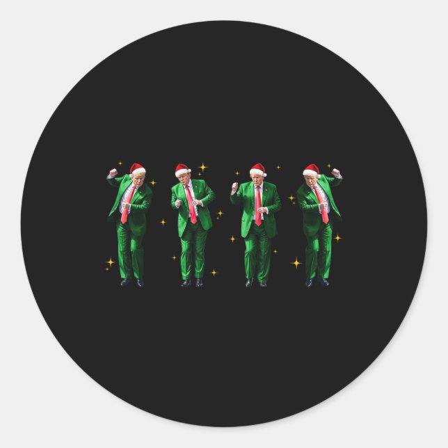 Adesivo Natal Donald Trump Presidente 2024 Dançar Funn (Frente)