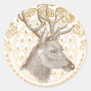 Adesivo Natal Dourado elegante do vintage moderno